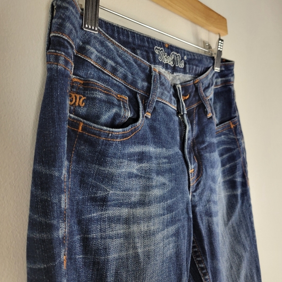 Miss Me Nicole Mid Rise Skinny Raw Hem Ankle Jeans Dark 49 - Picture 3 of 12